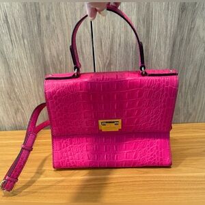 Kate Spade - Fuchsia Hot Pink Crocodile-Embossed Satchel